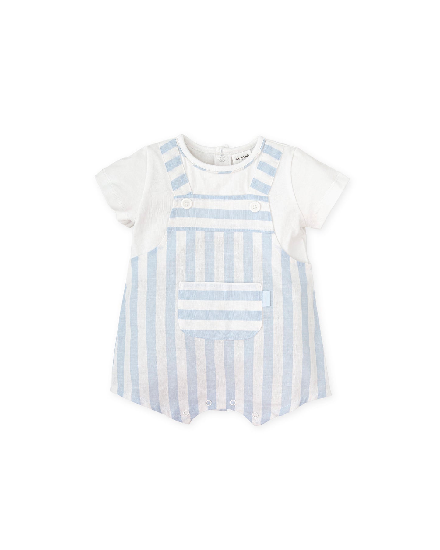 PRE ORDER Tutto piccolo 2422 Blue Striped  romper