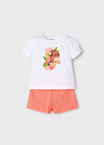 Mayoral 3211 Tangerine Short Set