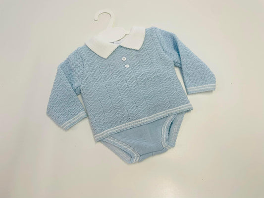 Adorable Blue Knit Jam pants set