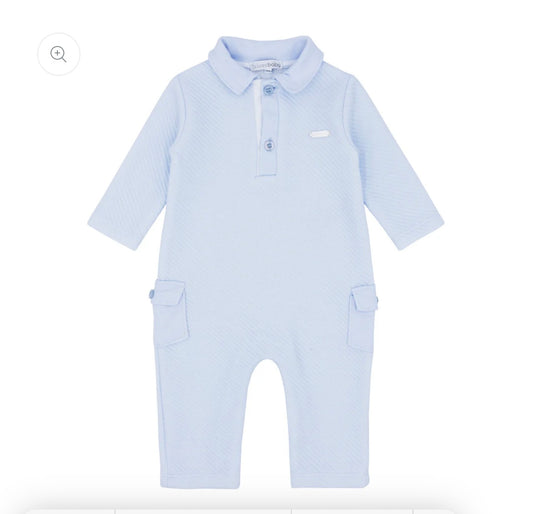 PREORDER Blues Baby Almada Boys Blue Shortie Romper