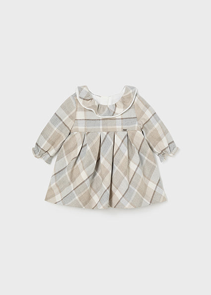 Mayoral Beige/Grey Checked Dress