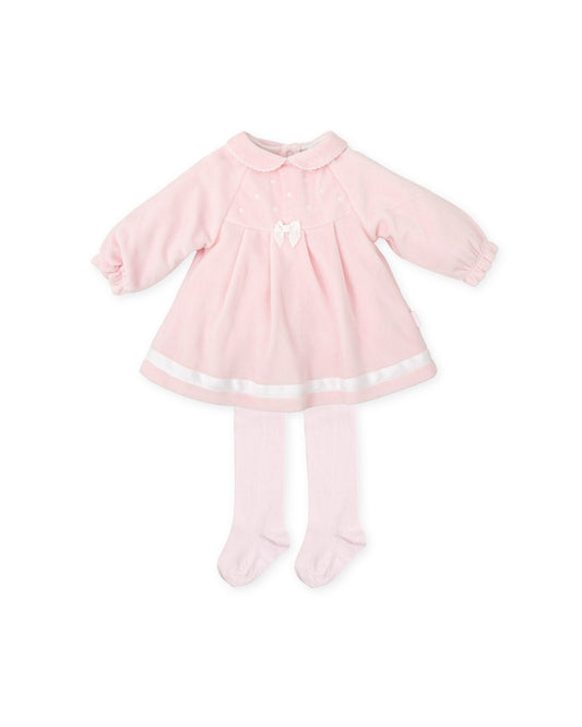 PREORDER Tutto Piccolo Pink Bow Dress With Tights