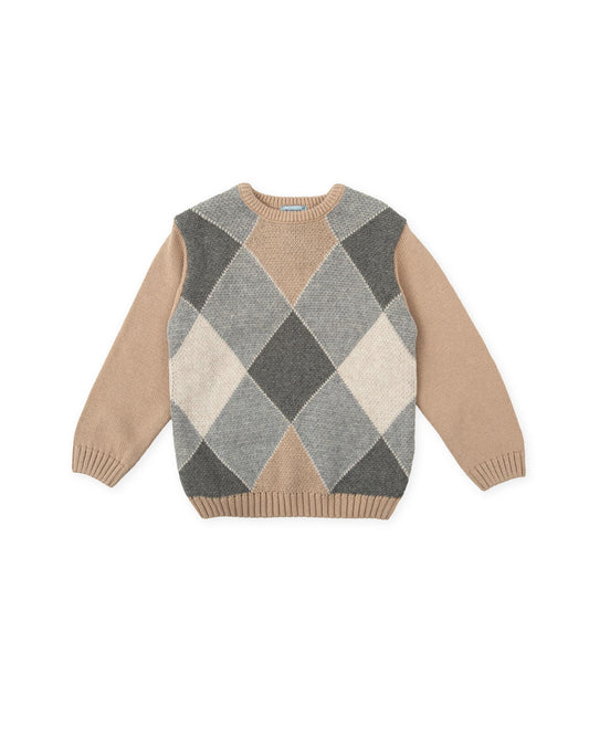 Tutto Piccolo Beige/Grey Jumper